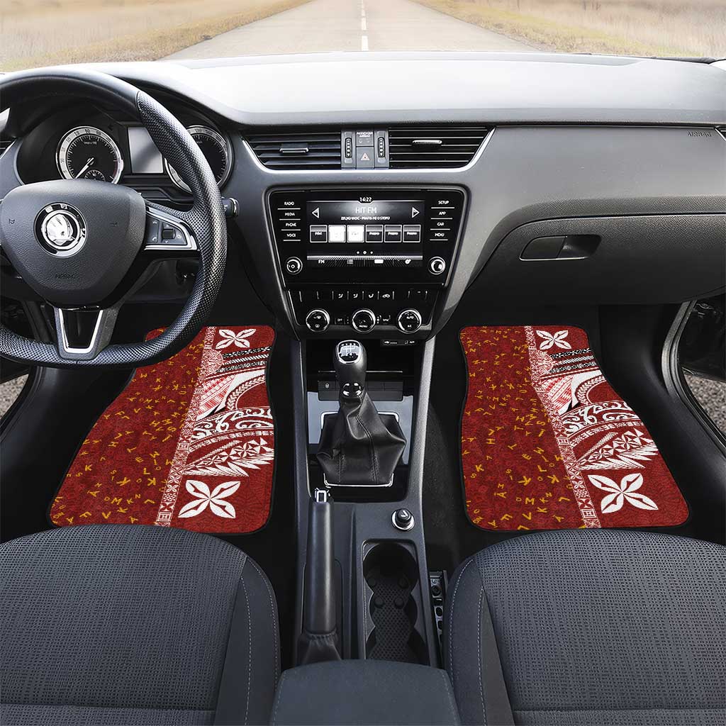 Tonga Language Week Car Mats Ngatu Pattern and Tongan Alphabet - Polynesian Pride