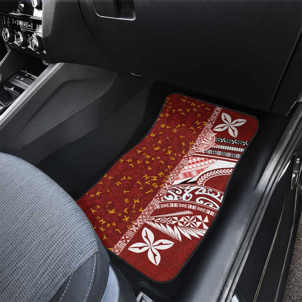 Tonga Language Week Car Mats Ngatu Pattern and Tongan Alphabet - Polynesian Pride