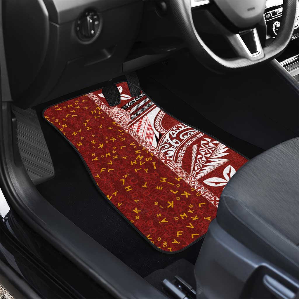 Tonga Language Week Car Mats Ngatu Pattern and Tongan Alphabet - Polynesian Pride