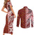 Tonga Language Week Couples Matching Short Sleeve Bodycon Dress and Long Sleeve Button Shirt Ngatu Pattern and Tongan Alphabet - Polynesian Pride