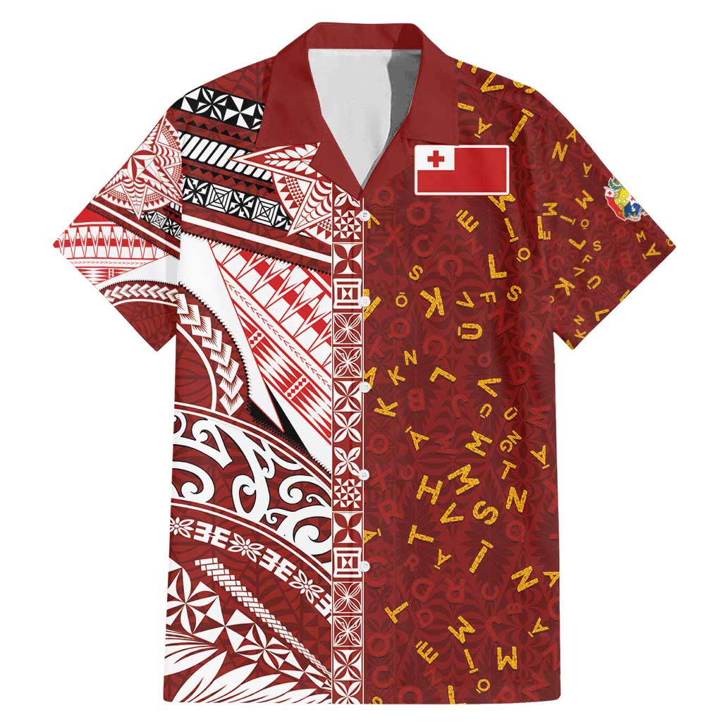 Tonga Language Week Family Matching Mermaid Dress and Hawaiian Shirt Ngatu Pattern and Tongan Alphabet - Polynesian Pride