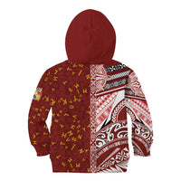 Tonga Language Week Kid Hoodie Ngatu Pattern and Tongan Alphabet - Polynesian Pride
