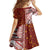 Tonga Language Week Kid Short Sleeve Dress Ngatu Pattern and Tongan Alphabet - Polynesian Pride