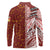 Tonga Language Week Long Sleeve Polo Shirt Ngatu Pattern and Tongan Alphabet - Polynesian Pride