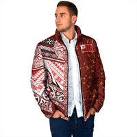 Tonga Language Week Padded Jacket Ngatu Pattern and Tongan Alphabet LT03 - Polynesian Pride