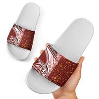 Tonga Language Week Slide Sandals Ngatu Pattern and Tongan Alphabet LT03 - Polynesian Pride