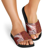 Tonga Language Week Slide Sandals Ngatu Pattern and Tongan Alphabet LT03 - Polynesian Pride