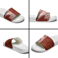 Tonga Language Week Slide Sandals Ngatu Pattern and Tongan Alphabet LT03 - Polynesian Pride