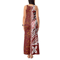 Tonga Language Week Tank Maxi Dress Ngatu Pattern and Tongan Alphabet - Polynesian Pride