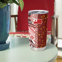 Tonga Language Week Tumbler Cup Ngatu Pattern and Tongan Alphabet - Polynesian Pride