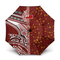 Tonga Language Week Umbrella Ngatu Pattern and Tongan Alphabet - Polynesian Pride