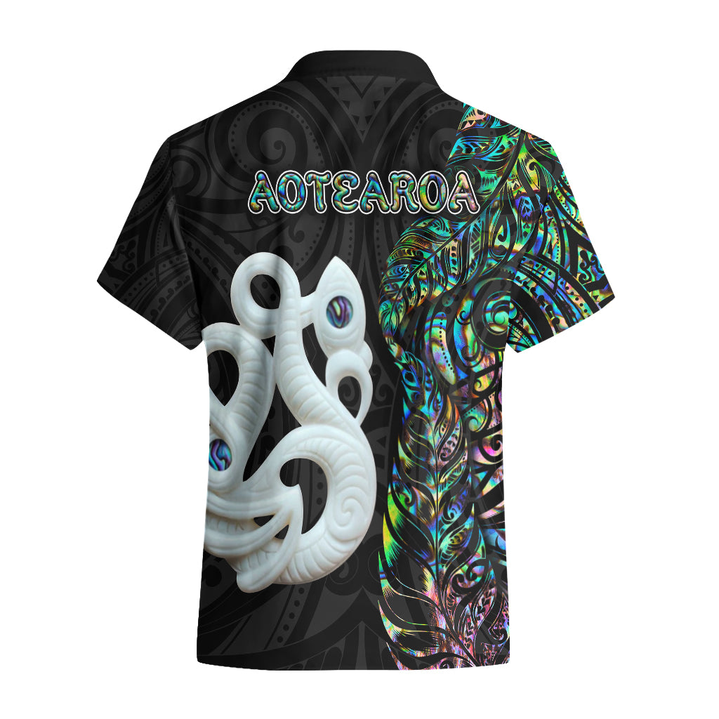 New Zealand Hawaiian Shirt Silver Fern and Manaia with Papua Shell Maori Tribal LT03 - Polynesian Pride