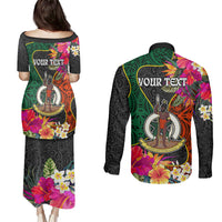 Personalised Penama Day Couples Matching Puletasi Dress and Long Sleeve Button Shirts Proud To Be A Ni-Van Beauty Pacific Flower LT03 - Polynesian Pride