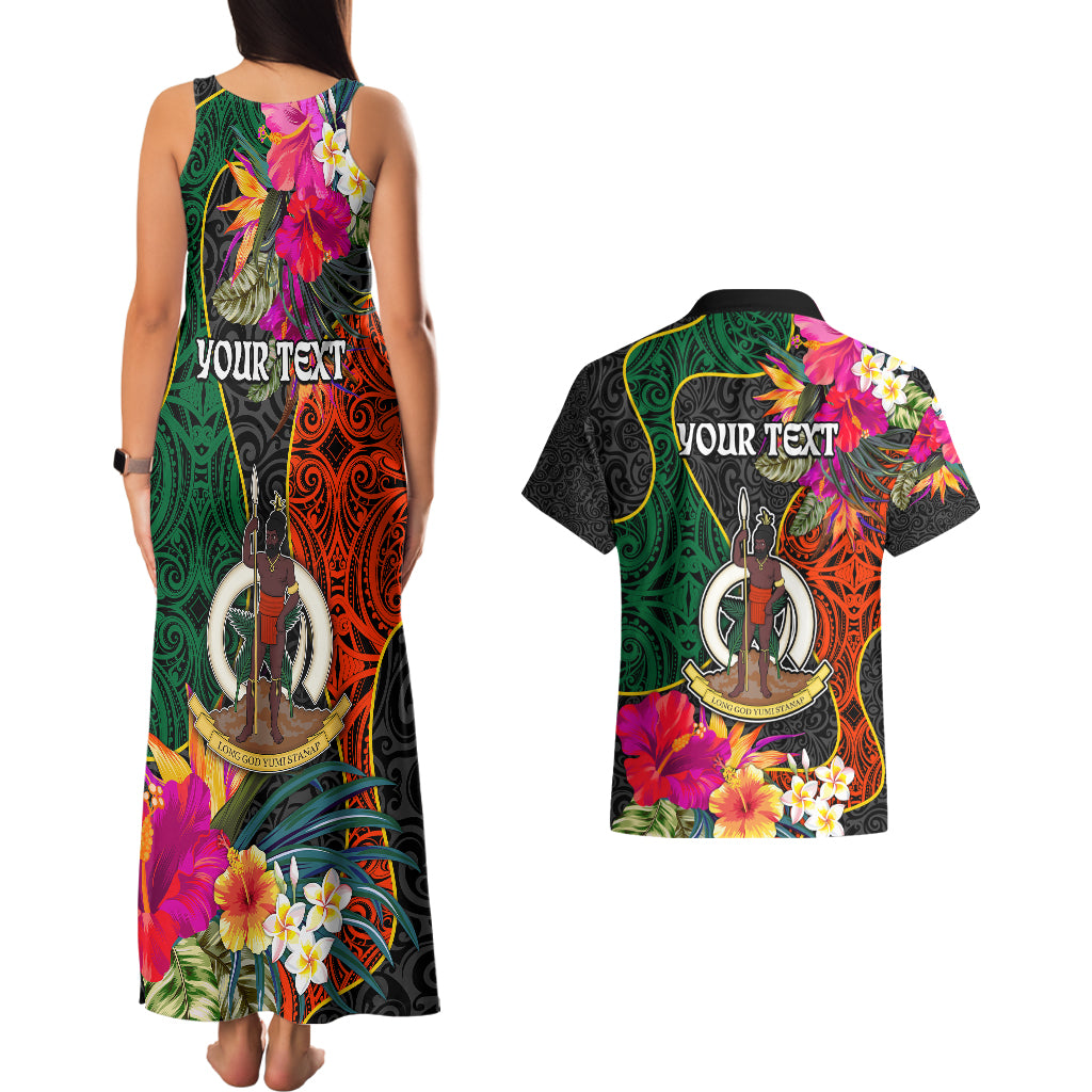Personalised Penama Day Couples Matching Tank Maxi Dress and Hawaiian Shirt Proud To Be A Ni-Van Beauty Pacific Flower LT03 - Polynesian Pride