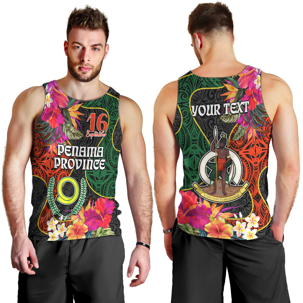 Personalised Penama Day Men Tank Top Proud To Be A Ni-Van Beauty Pacific Flower LT03 - Polynesian Pride