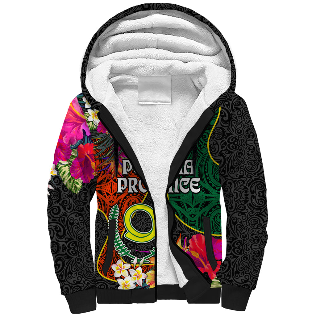 Personalised Penama Day Sherpa Hoodie Proud To Be A Ni-Van Beauty Pacific Flower LT03 Unisex Black - Polynesian Pride