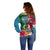 Sanma Day Off Shoulder Sweater Proud To Be A Ni-Van Beauty Pacific Flower LT03 - Polynesian Pride