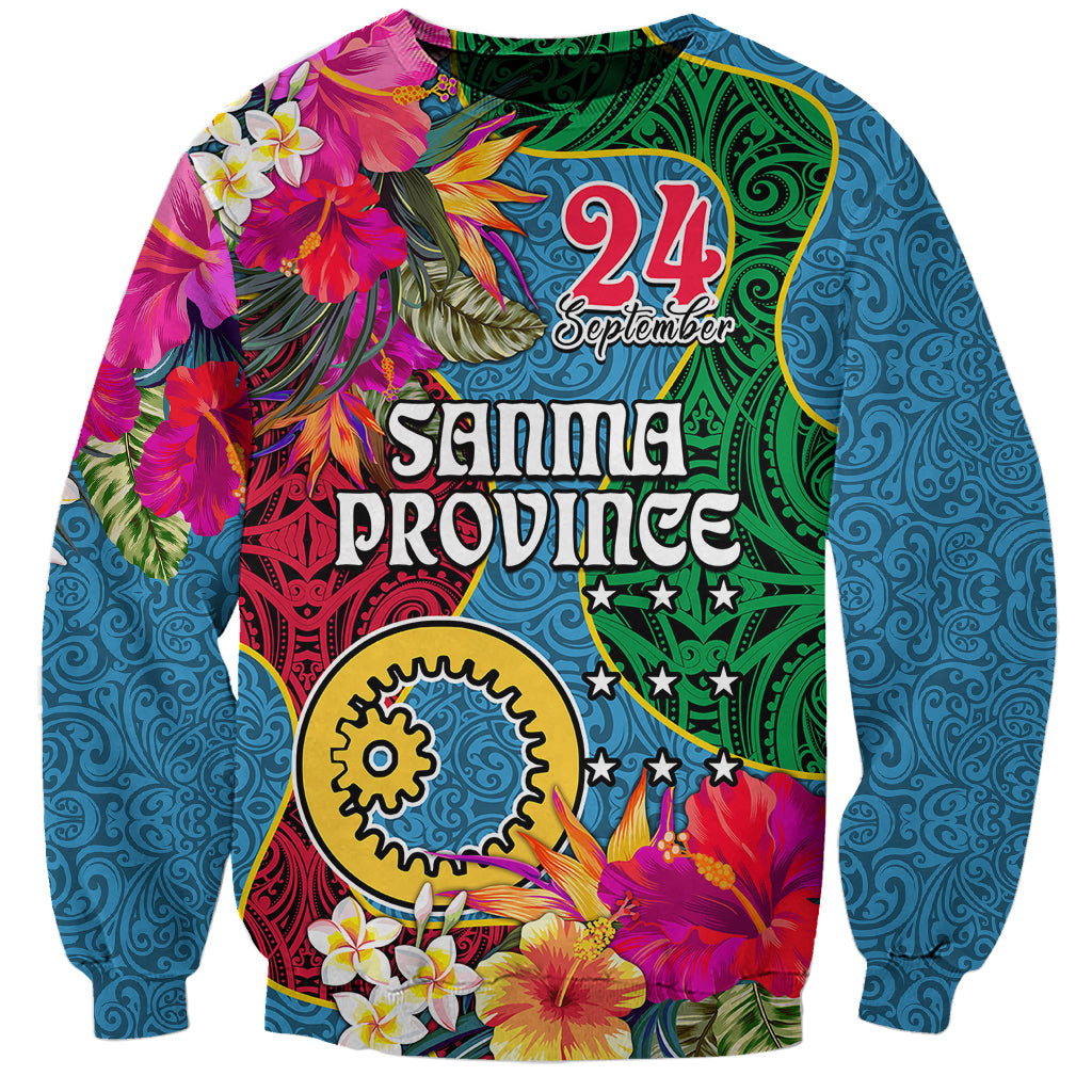 Sanma Day Sweatshirt Proud To Be A Ni-Van Beauty Pacific Flower LT03 Unisex Blue - Polynesian Pride