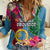 Sanma Day Women Casual Shirt Proud To Be A Ni-Van Beauty Pacific Flower LT03 Female Blue - Polynesian Pride