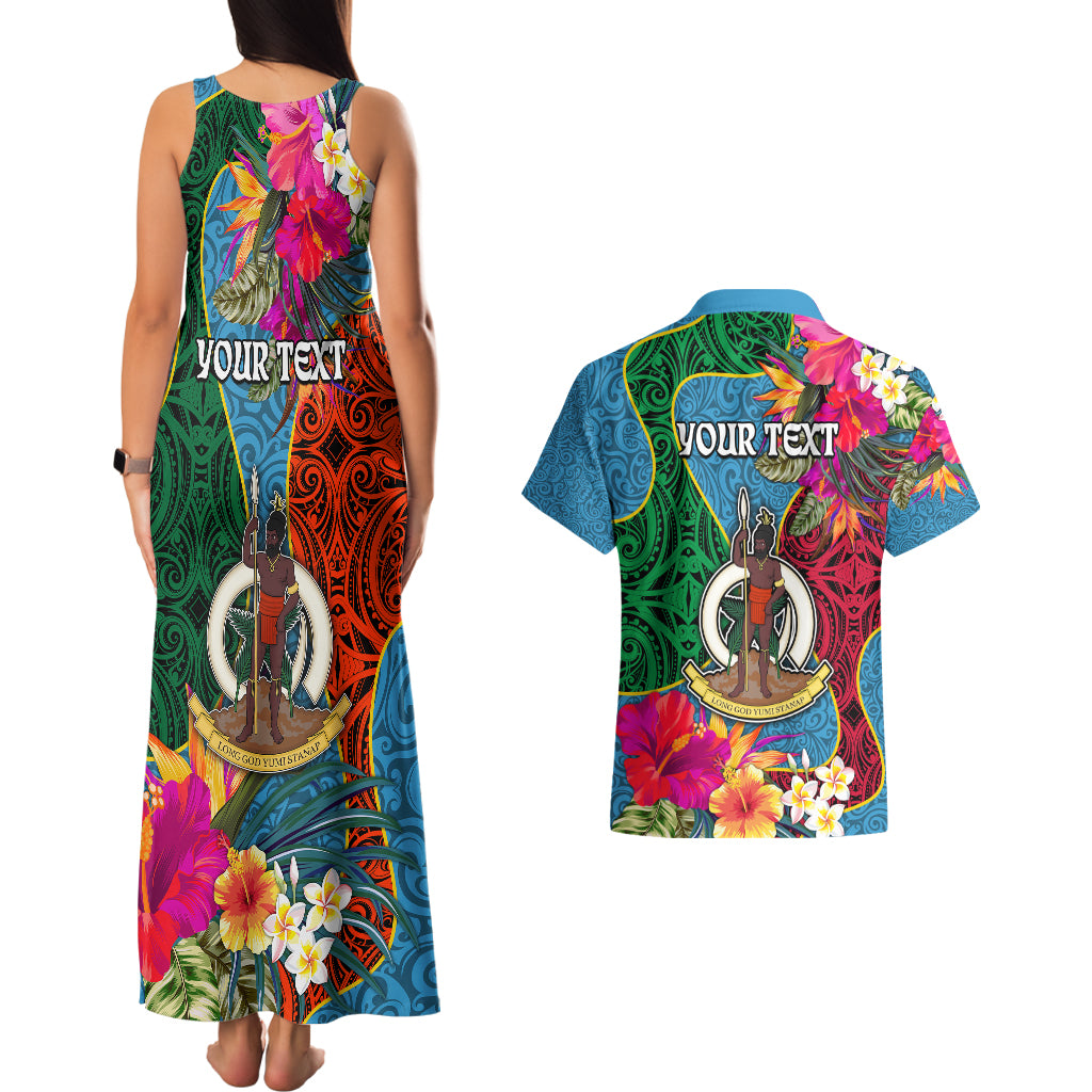 Personalised Sanma Day Couples Matching Tank Maxi Dress and Hawaiian Shirt Proud To Be A Ni-Van Beauty Pacific Flower LT03 - Polynesian Pride