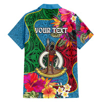 Personalised Sanma Day Family Matching Short Sleeve Bodycon Dress and Hawaiian Shirt Proud To Be A Ni-Van Beauty Pacific Flower LT03 - Polynesian Pride