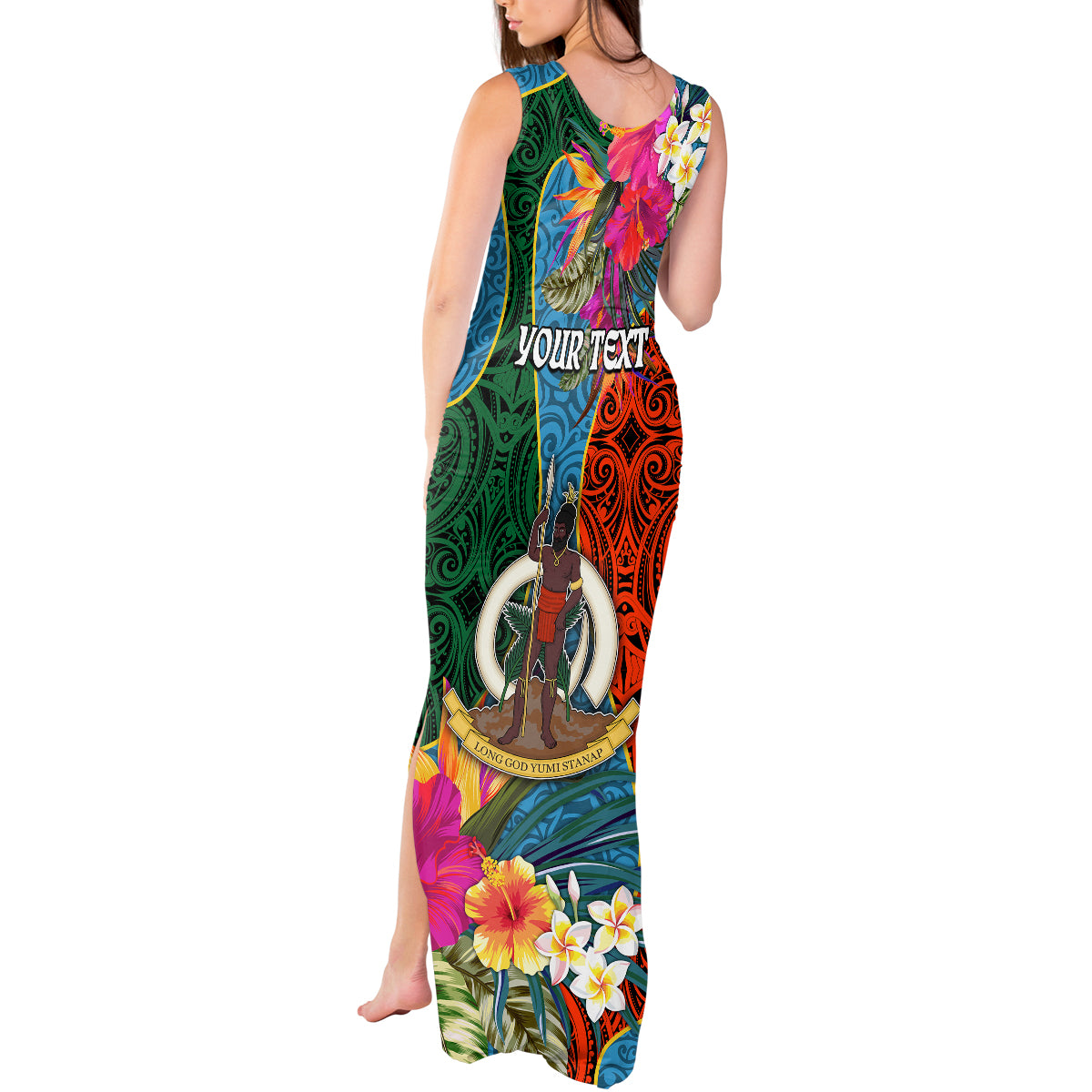 Personalised Sanma Day Tank Maxi Dress Proud To Be A Ni-Van Beauty Pacific Flower LT03 - Polynesian Pride
