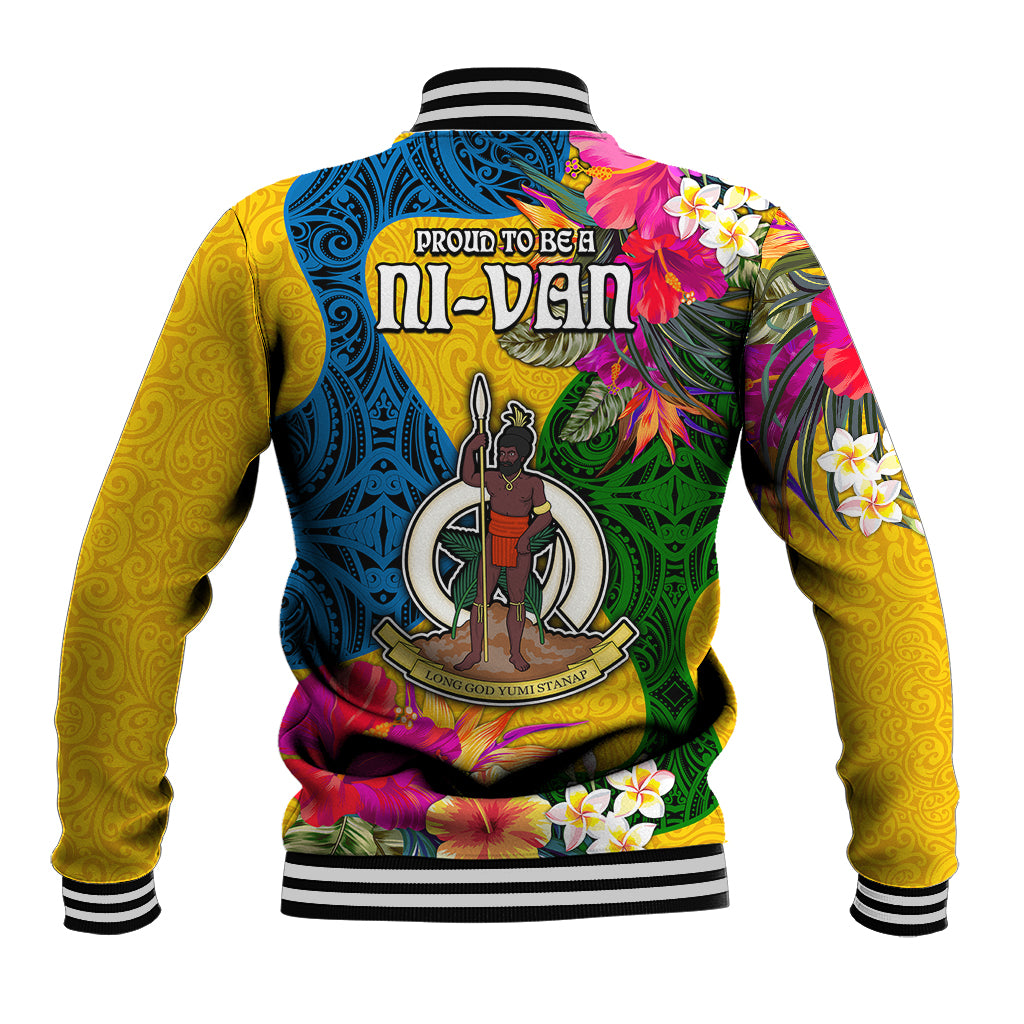 Malampa Day Baseball Jacket Proud To Be A Ni-Van Beauty Pacific Flower LT03 - Polynesian Pride