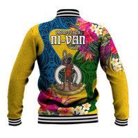 Malampa Day Baseball Jacket Proud To Be A Ni-Van Beauty Pacific Flower LT03 - Polynesian Pride