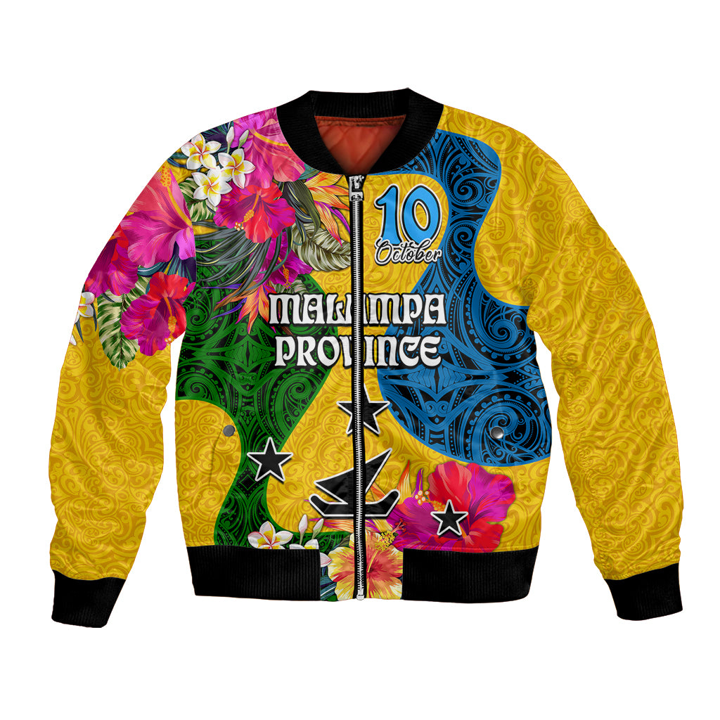 Malampa Day Bomber Jacket Proud To Be A Ni-Van Beauty Pacific Flower LT03 Unisex Yellow - Polynesian Pride