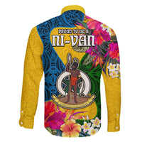 Malampa Day Family Matching Off Shoulder Short Dress and Hawaiian Shirt Proud To Be A Ni-Van Beauty Pacific Flower LT03 - Polynesian Pride