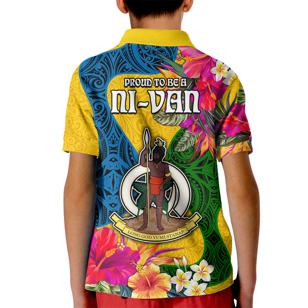 Malampa Day Kid Polo Shirt Proud To Be A Ni-Van Beauty Pacific Flower LT03 - Polynesian Pride