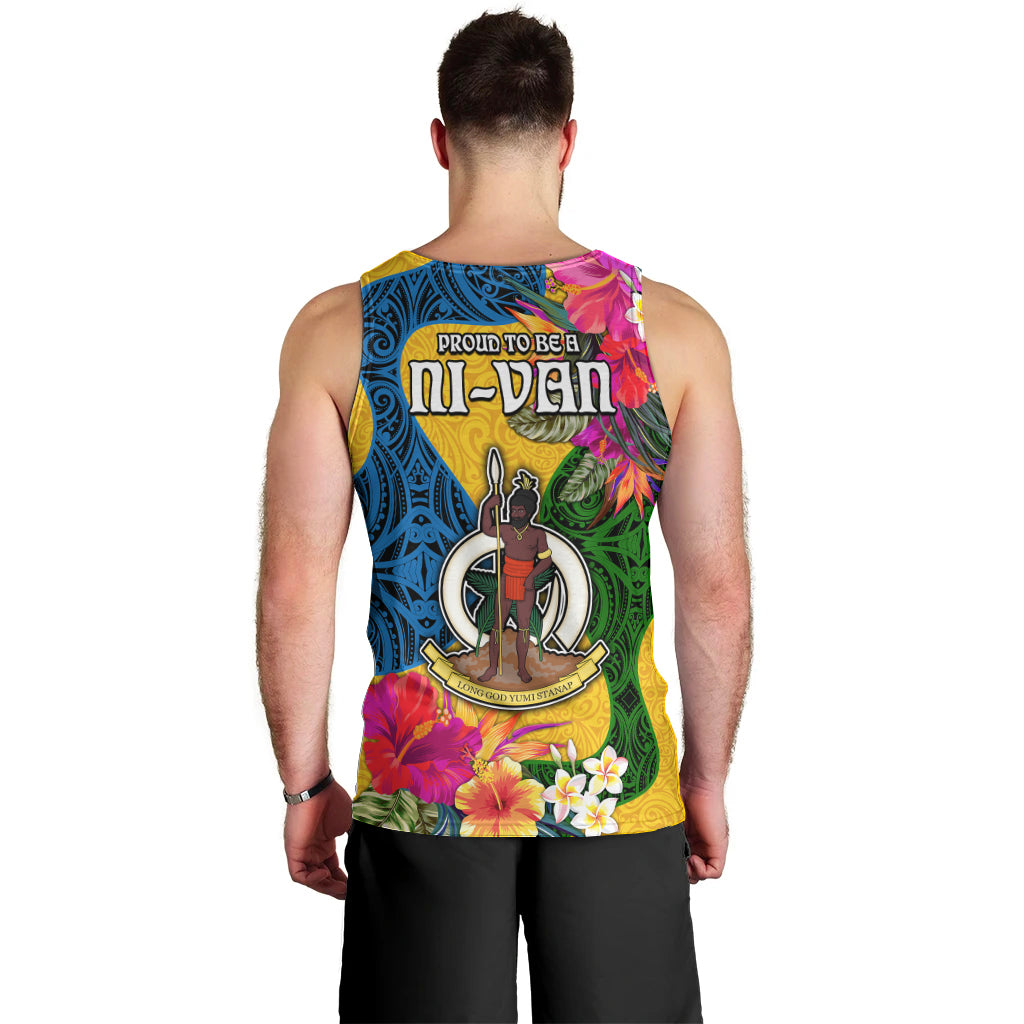 Malampa Day Men Tank Top Proud To Be A Ni-Van Beauty Pacific Flower LT03 - Polynesian Pride