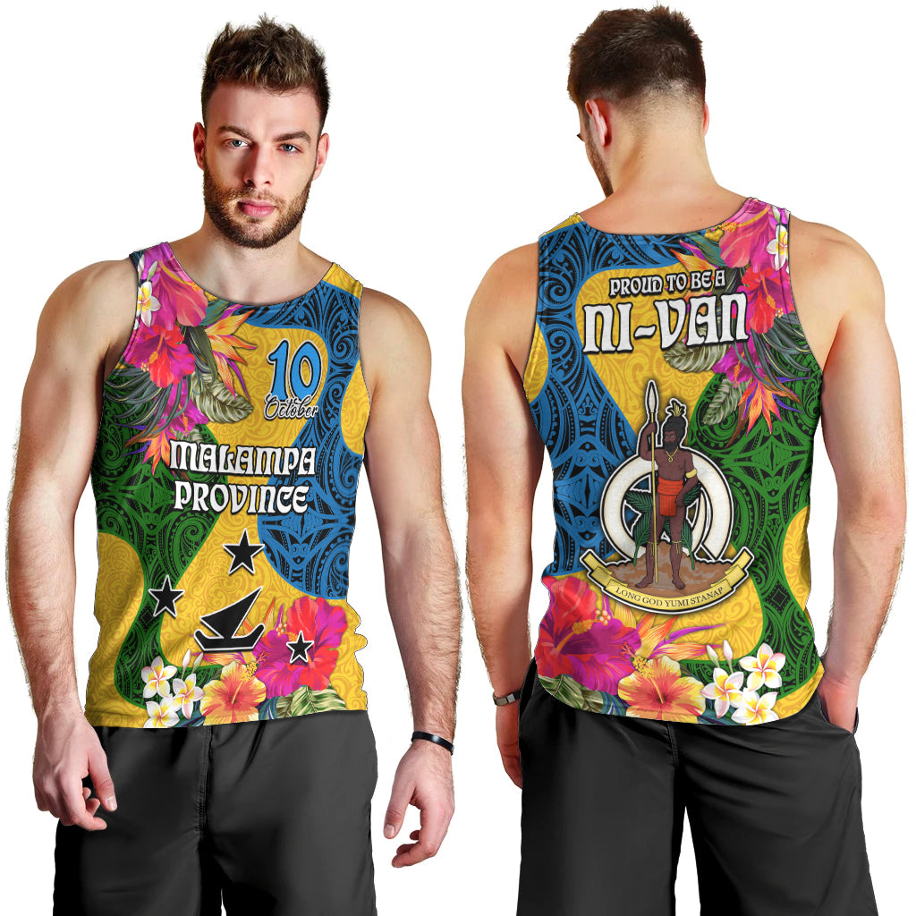 Malampa Day Men Tank Top Proud To Be A Ni-Van Beauty Pacific Flower LT03 - Polynesian Pride