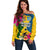 Malampa Day Off Shoulder Sweater Proud To Be A Ni-Van Beauty Pacific Flower LT03 Women Yellow - Polynesian Pride