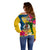 Malampa Day Off Shoulder Sweater Proud To Be A Ni-Van Beauty Pacific Flower LT03 - Polynesian Pride