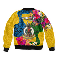 Personalised Malampa Day Bomber Jacket Proud To Be A Ni-Van Beauty Pacific Flower LT03 - Polynesian Pride