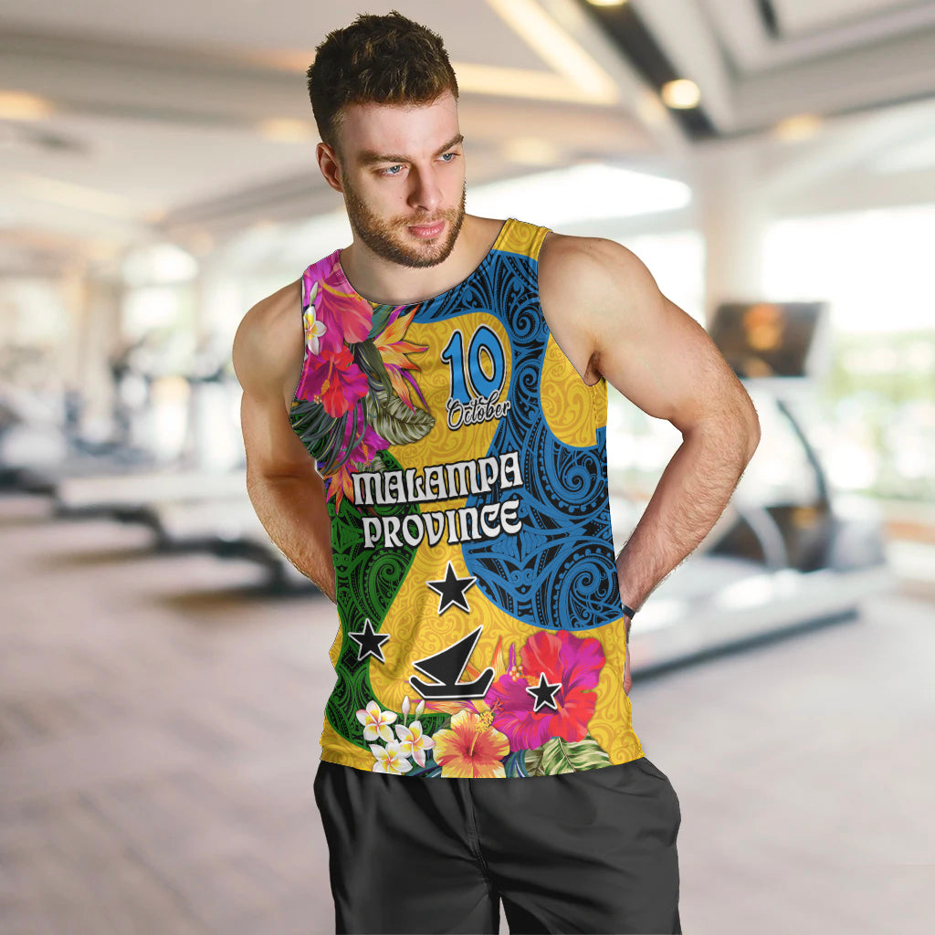 Personalised Malampa Day Men Tank Top Proud To Be A Ni-Van Beauty Pacific Flower LT03 - Polynesian Pride
