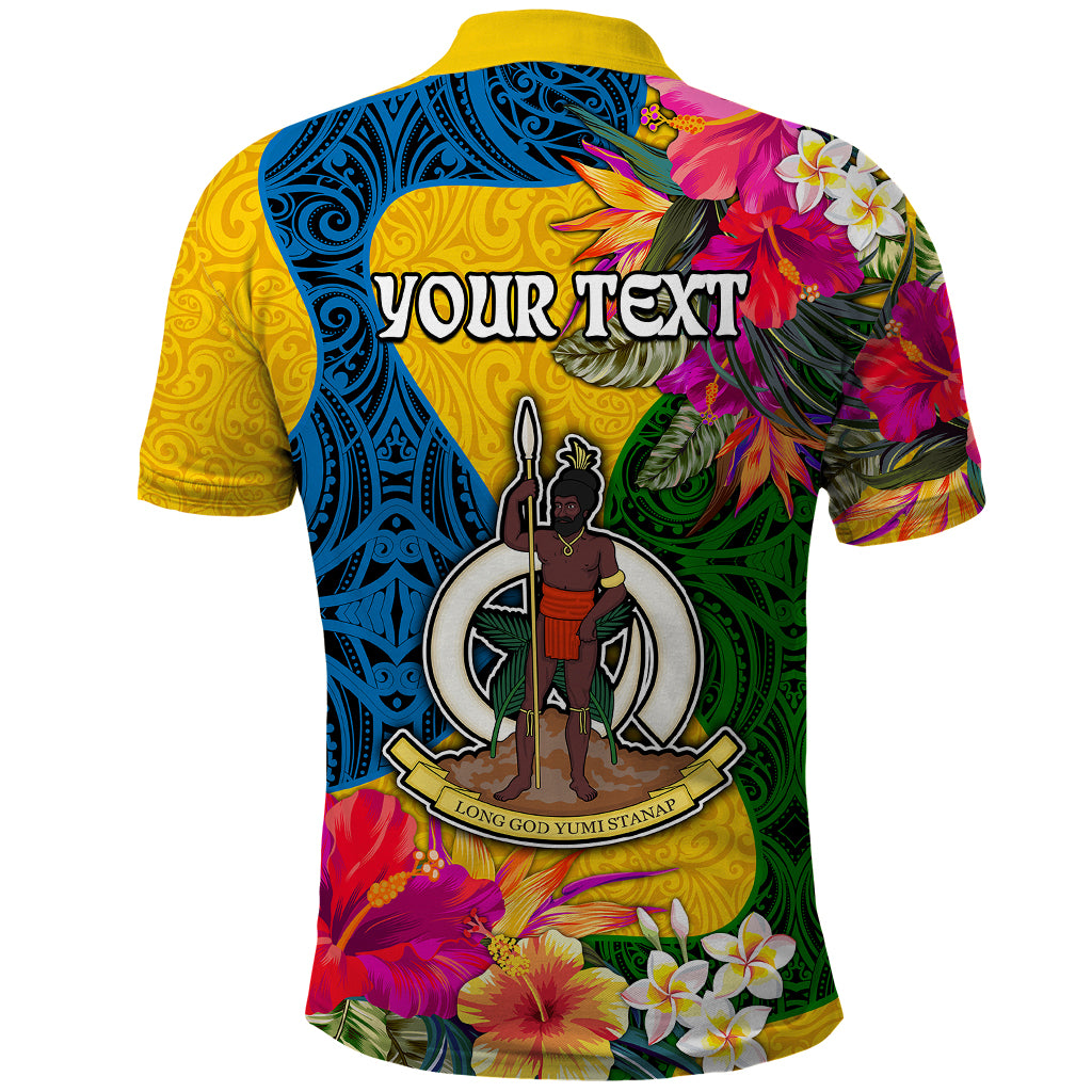 Personalised Malampa Day Polo Shirt Proud To Be A Ni-Van Beauty Pacific Flower LT03 - Polynesian Pride