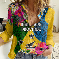 Personalised Malampa Day Women Casual Shirt Proud To Be A Ni-Van Beauty Pacific Flower LT03 Female Yellow - Polynesian Pride