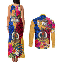 Torba Day Couples Matching Tank Maxi Dress and Long Sleeve Button Shirts Proud To Be A Ni-Van Beauty Pacific Flower LT03 - Polynesian Pride