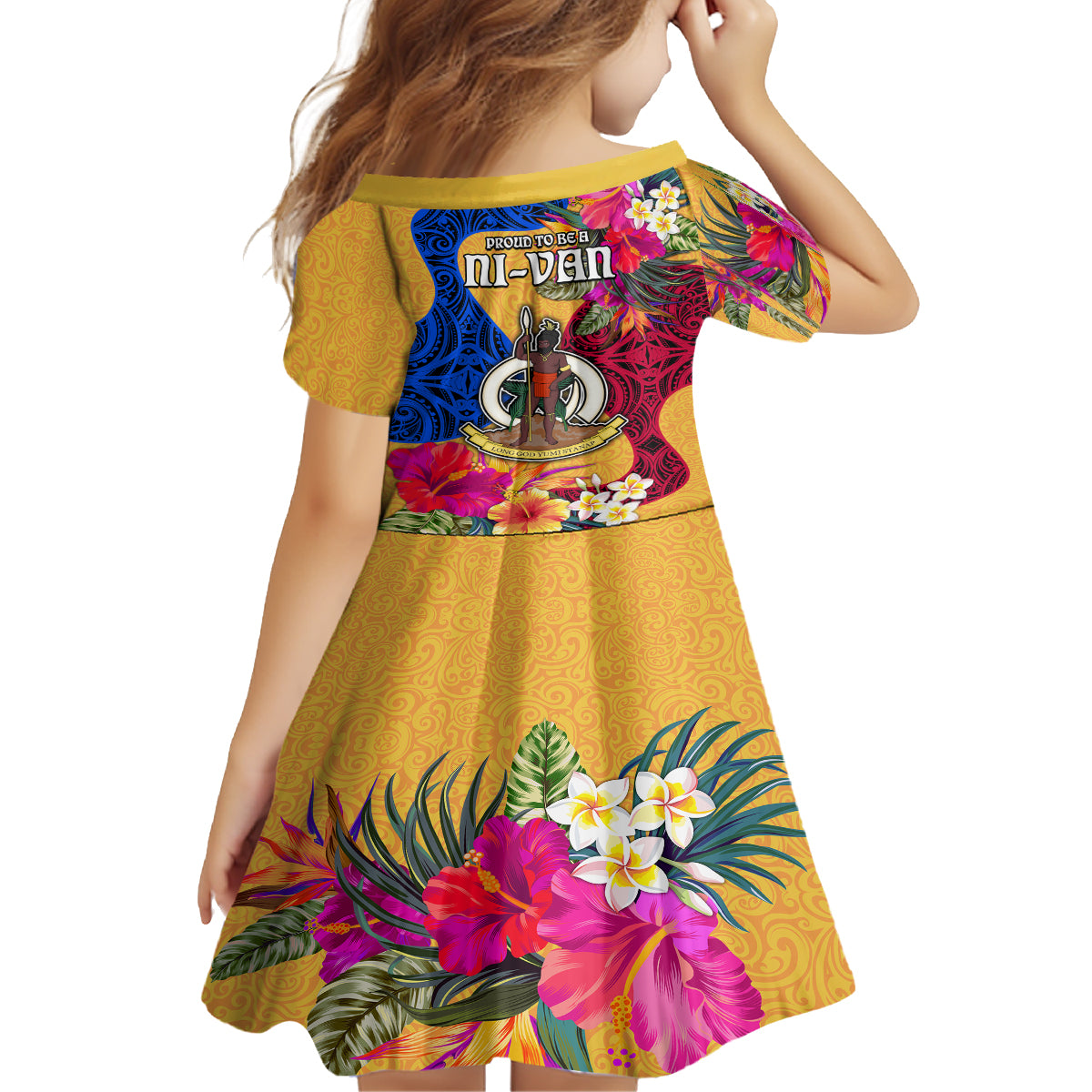 Torba Day Family Matching Off Shoulder Maxi Dress and Hawaiian Shirt Proud To Be A Ni-Van Beauty Pacific Flower LT03 - Polynesian Pride