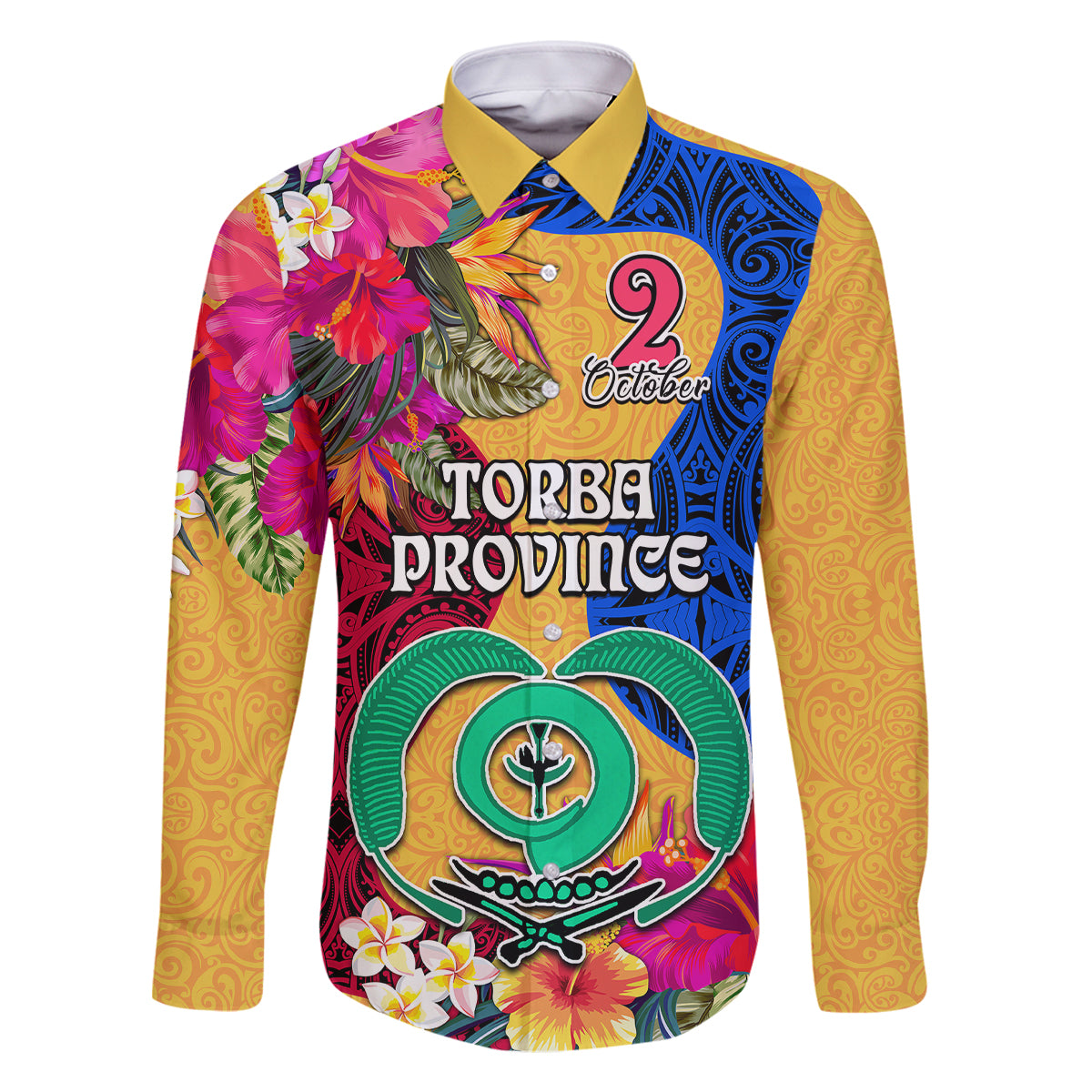 Torba Day Family Matching Off Shoulder Maxi Dress and Hawaiian Shirt Proud To Be A Ni-Van Beauty Pacific Flower LT03 - Polynesian Pride