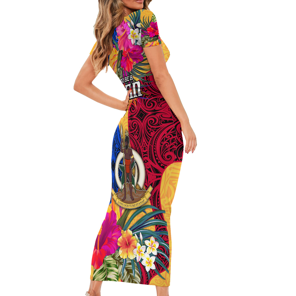 Torba Day Family Matching Short Sleeve Bodycon Dress and Hawaiian Shirt Proud To Be A Ni-Van Beauty Pacific Flower LT03 - Polynesian Pride