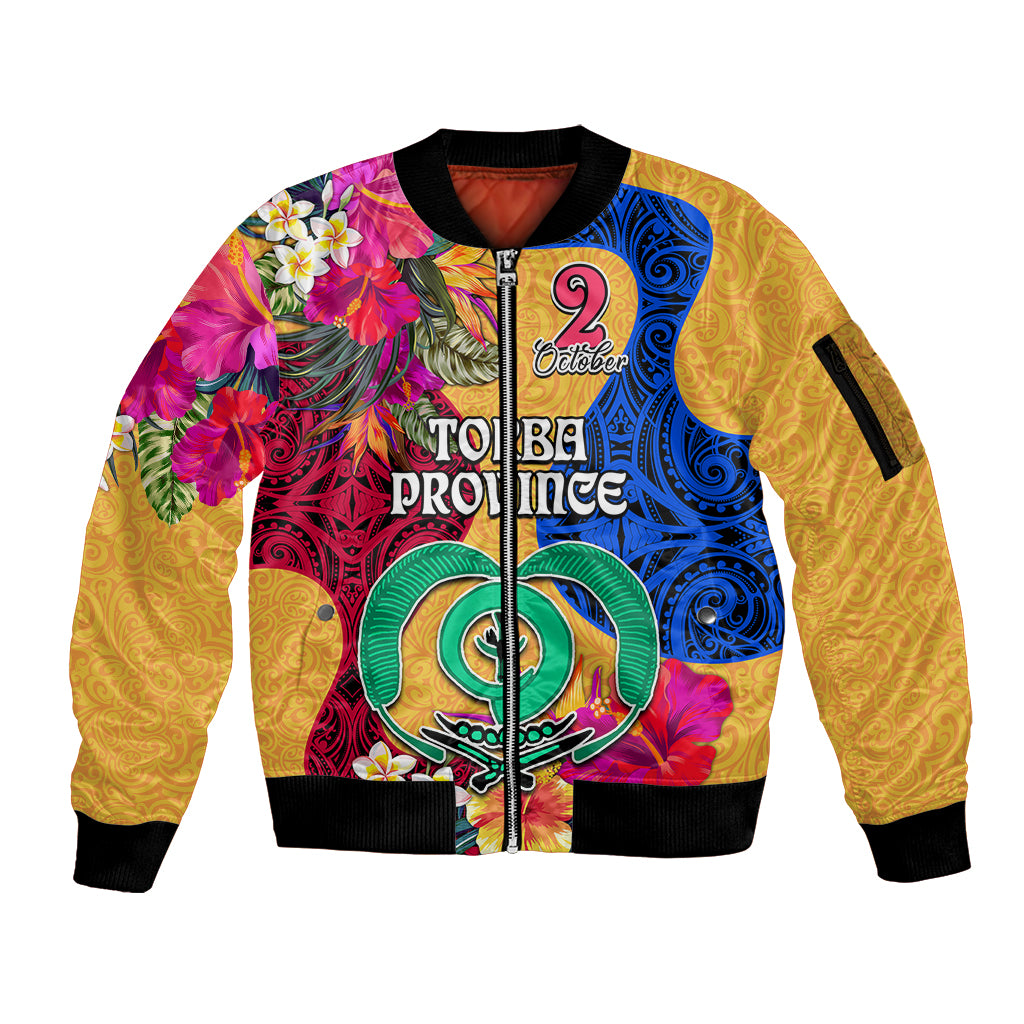Torba Day Sleeve Zip Bomber Jacket Proud To Be A Ni-Van Beauty Pacific Flower LT03 Unisex Yellow - Polynesian Pride