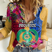 Torba Day Women Casual Shirt Proud To Be A Ni-Van Beauty Pacific Flower LT03 Female Yellow - Polynesian Pride