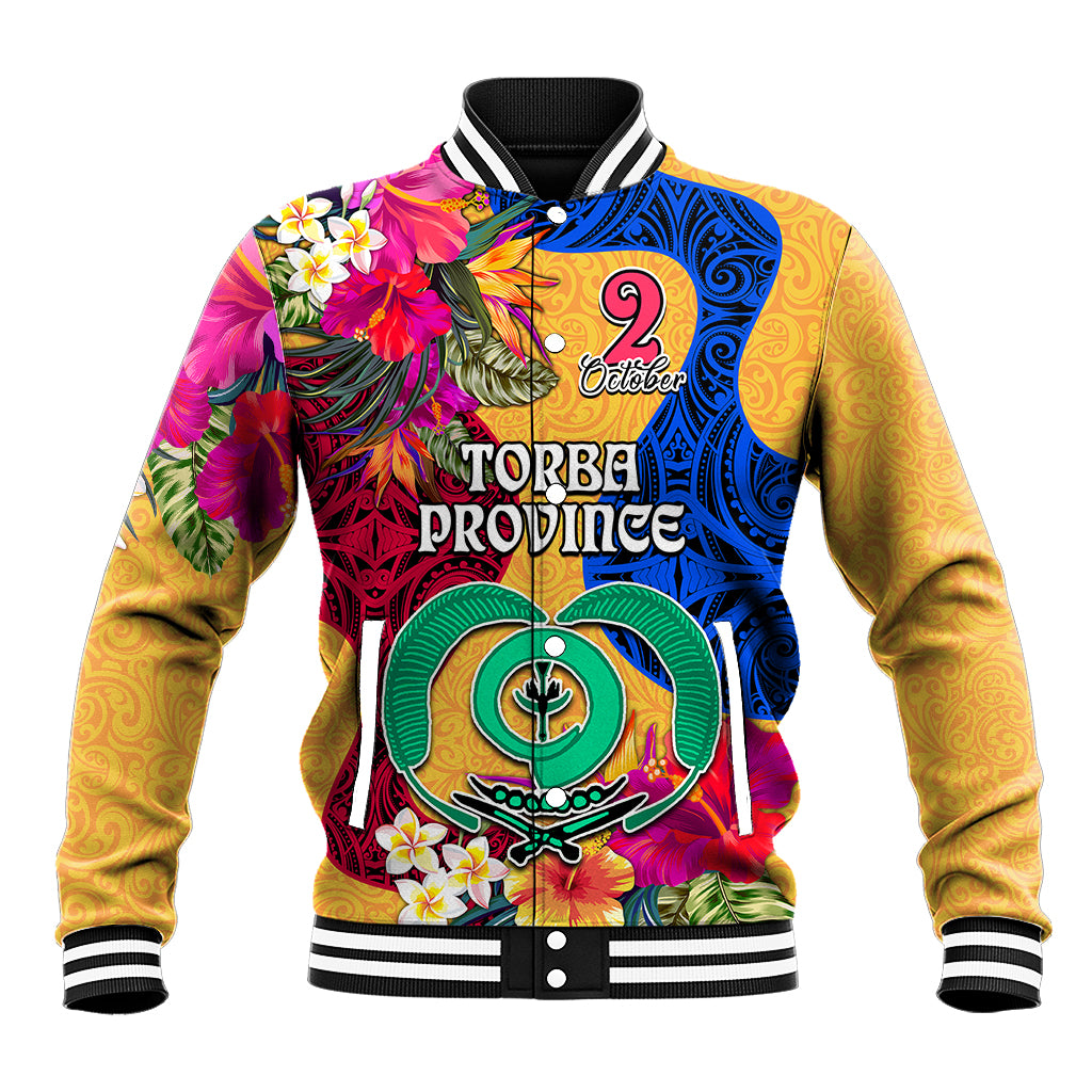 Personalised Torba Day Baseball Jacket Proud To Be A Ni-Van Beauty Pacific Flower LT03 Unisex Yellow - Polynesian Pride
