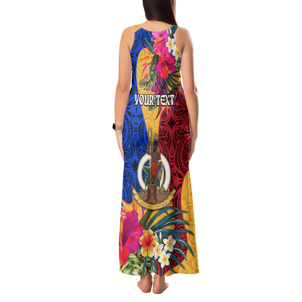 Personalised Torba Day Tank Maxi Dress Proud To Be A Ni-Van Beauty Pacific Flower LT03 - Polynesian Pride