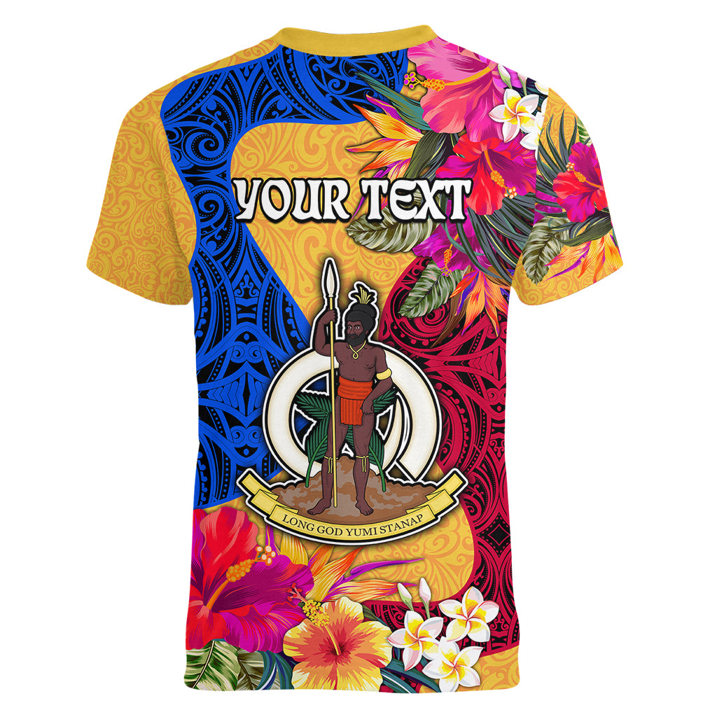 Personalised Torba Day Women V Neck T Shirt Proud To Be A Ni-Van Beauty Pacific Flower LT03 - Polynesian Pride