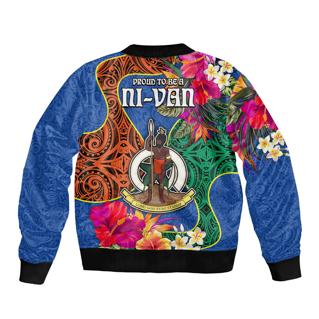 Tafea Day Bomber Jacket Proud To Be A Ni-Van Beauty Pacific Flower LT03 - Polynesian Pride