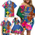 Tafea Day Family Matching Off Shoulder Short Dress and Hawaiian Shirt Proud To Be A Ni-Van Beauty Pacific Flower LT03 Blue - Polynesian Pride
